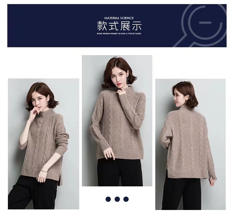 Pure cashmere double-ply thickened camel color