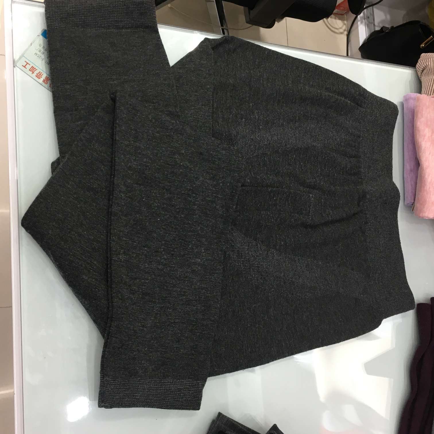 Men's Thermal Pants Long Johns Dark Grey Specification drawing