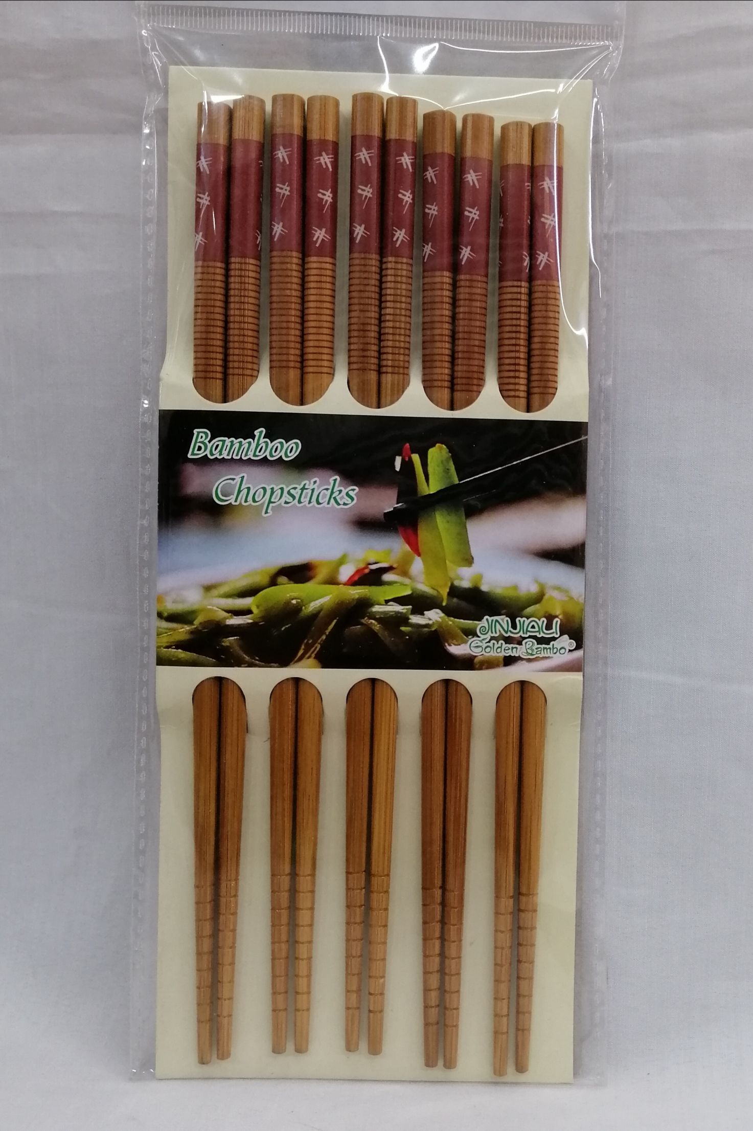 Bamboo printed chopsticks Natural bamboo suit household Non-slip Chinese environmental friendly Chinese
