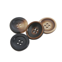 Resin round buttons woolen coat windbreaker buttons black pattern buttons for men's suits and pants