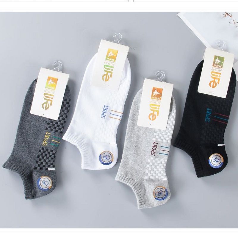 New autumn and winter boxed men's socks, short socks, individual packaging, combed cotton, non-pilling and non-smelly feet, men's boat socks, factory direct sales details Picture