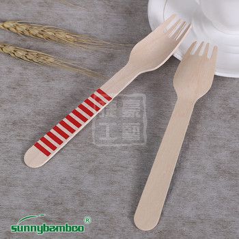 Printed disposable tableware, portable wooden forks for outdoor travel, disposable forks for restaurants, wooden fork manufacturers wholesale details Picture