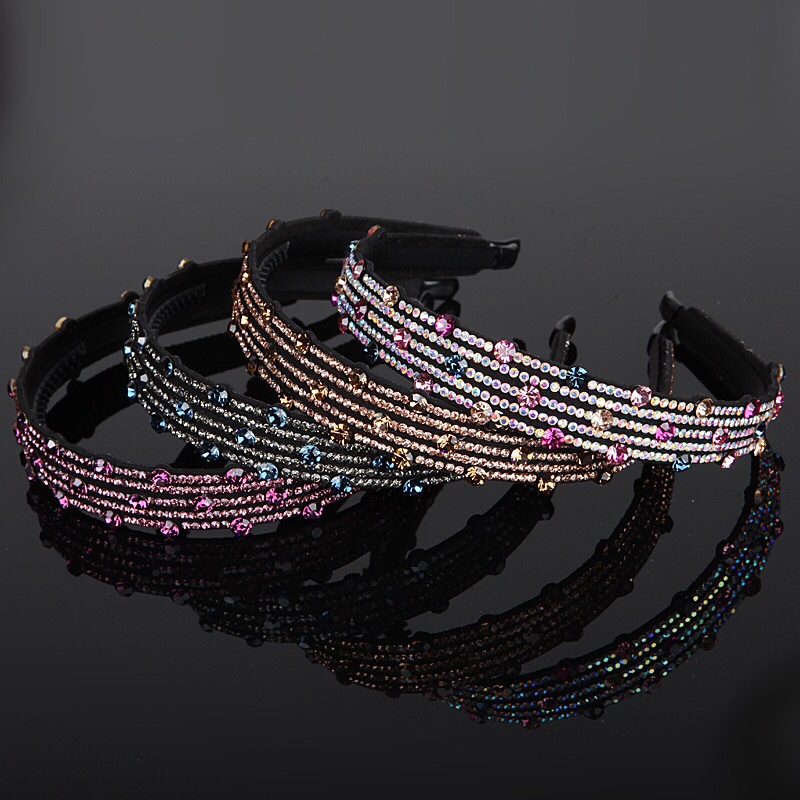 Headband Wide Side With Teeth Hair Accessories Korean Headband Rhinestone Hair Clip Korean Version With Diamond Personality Female Hair Accessories Grottoes