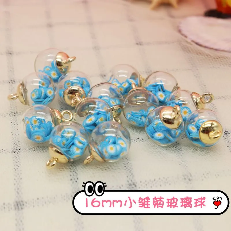 16mm small Daisy hanging hole glass ball detail image 1