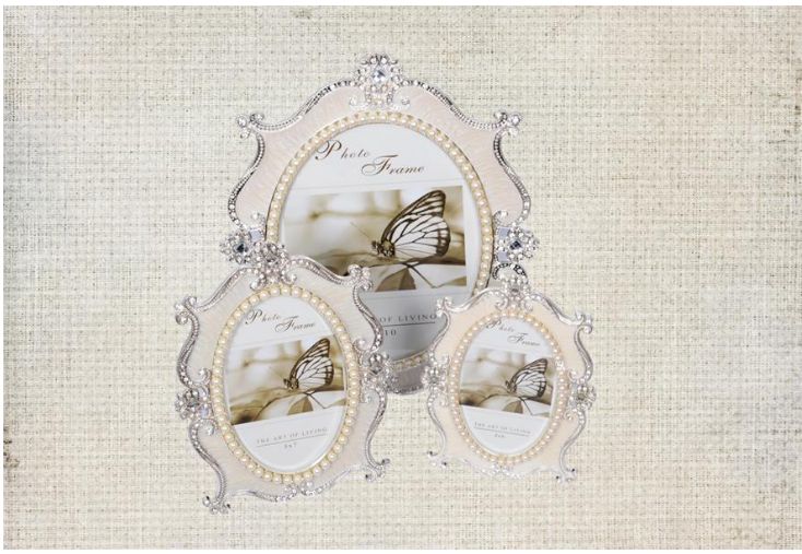 European-style photo frame creative decoration pearl display table photo frame studio wedding photo frame art detail image 3