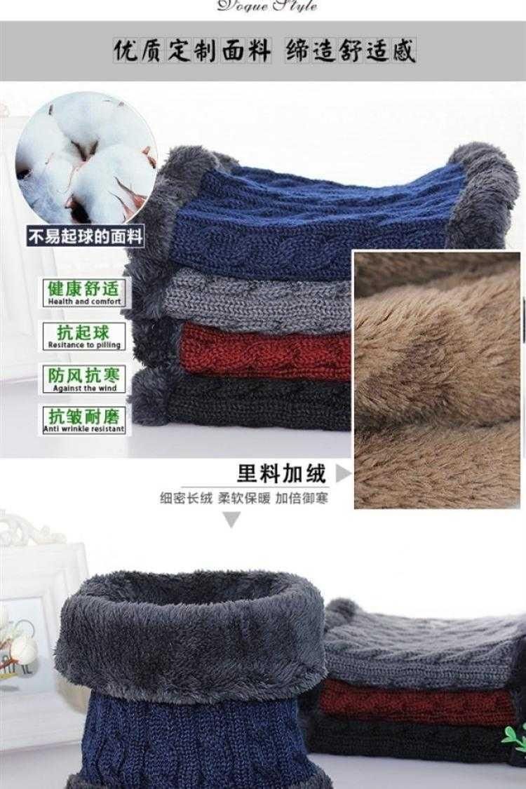 针织围脖中老年男士加绒加厚保暖脖套包邮秋冬毛线围领男麻花围脖详情图3