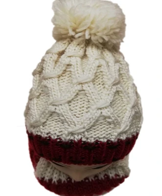 Girls autumn and winter warm hat scarf set beige hat cute windproof warm fashion hat thumbnail
