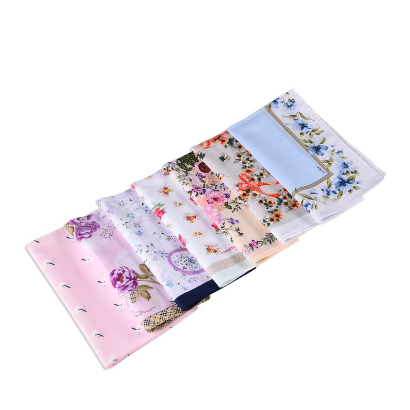 Top grade 60 yarn combed cotton handkerchief cotton lady printed handkerchief wedding gift box package thumbnail