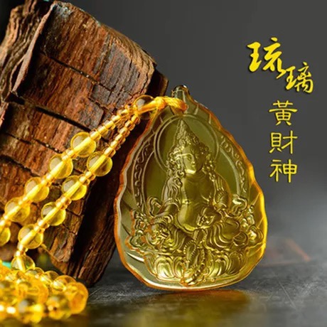 The Yellow God of Wealth with crystal