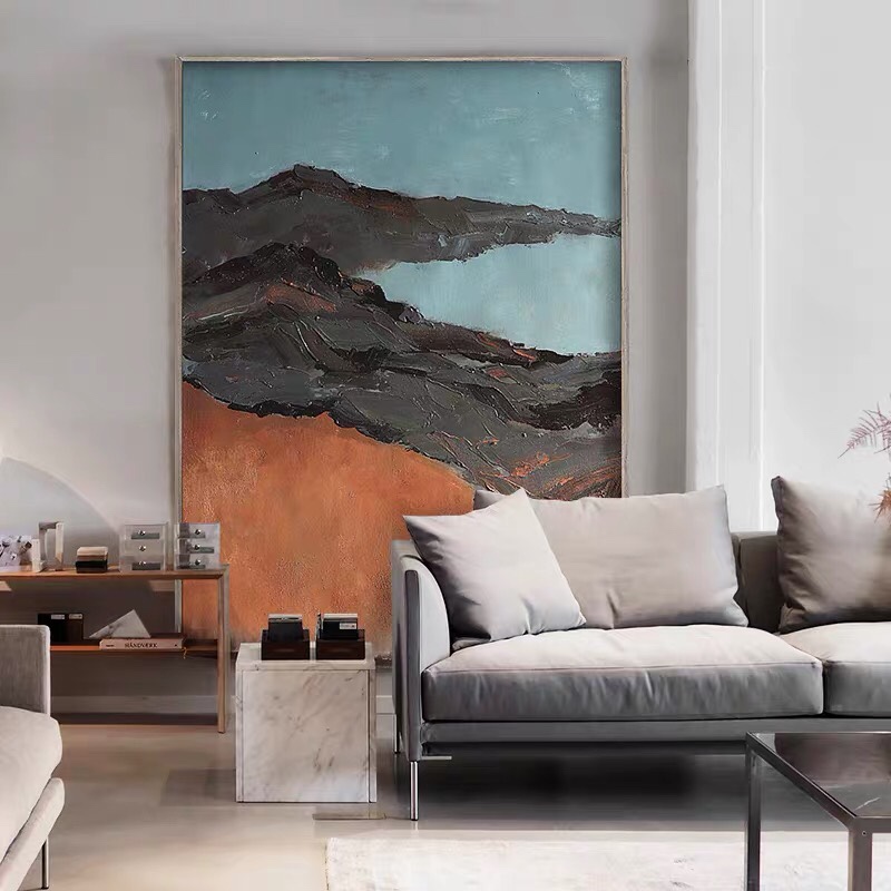 原创手绘《Ayers Rock》| 客厅三联抽象艺术风景油画详情图3