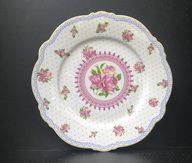 11 Inch Ceramic Bone China Flat Plate Monsoon Series Full Of Flowers details Picture