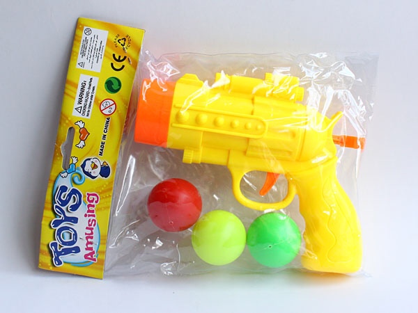 Table tennis gun pneumatic gun firing ball bullets soft gun paper flaps foam boy hit my duck toy 129-19