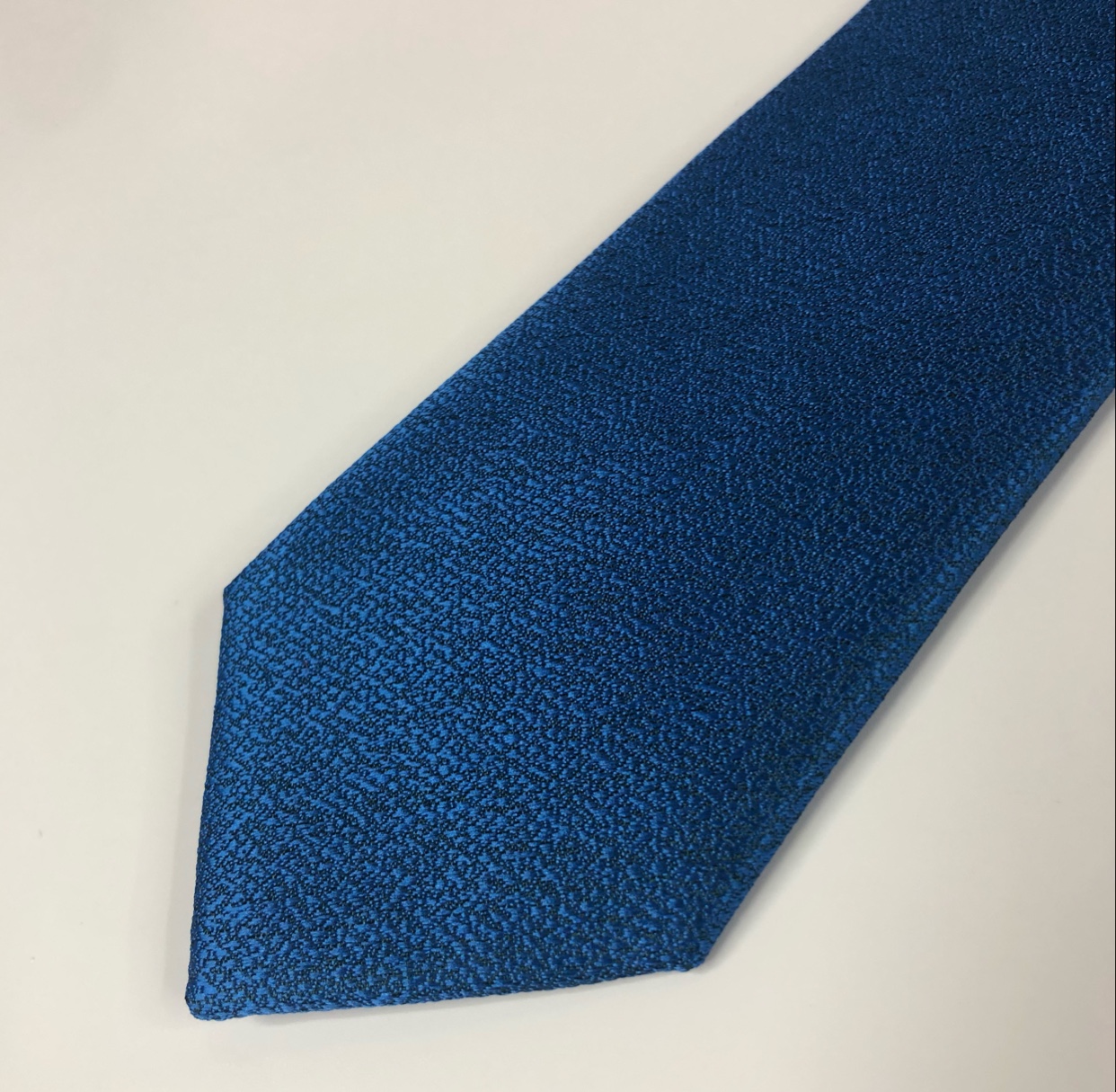 男士领带浅蓝色涤纶领带编织提花纯色领带工厂详情图5