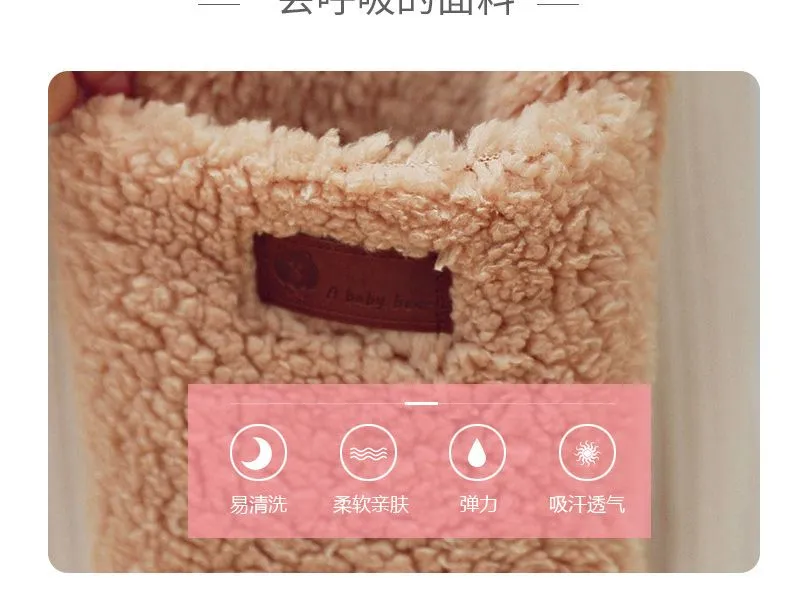 Winter thickened bear ears, one-piece scarf and hat, lambskin scarf, Korean version, cute and versatile, plush girl student detail image 5