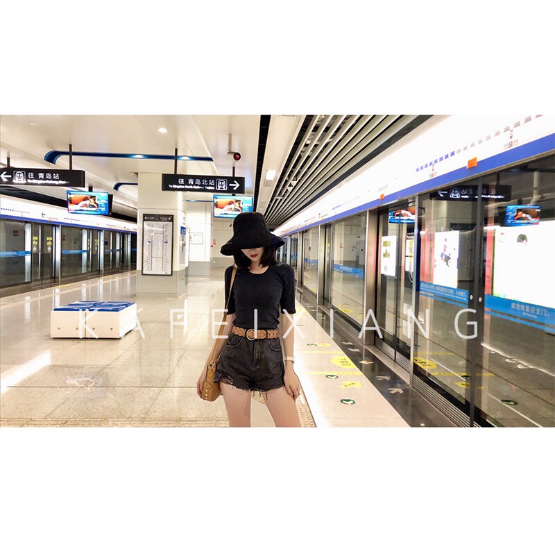 Black fisherman's hat for women, summer Korean style, trendy and versatile, wide-brimmed sun hat for sun protection and face shielding, Japanese-style large brim Item Picture