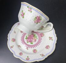 180Cc Ceramic Bone China Cup And Saucer Monsoon Series Full Of Flowers details Picture