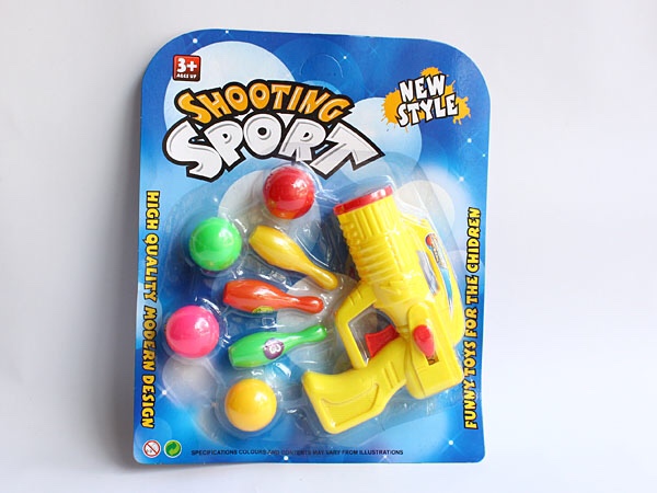 Table tennis gun pneumatic gun firing ball bullets soft gun paper flaps foam boy hit my duck toy 129-32