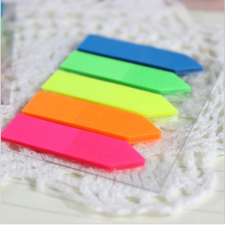 Creative sticky notes PET five-color notice paste index fluorescent sticky notes custom sticky notes