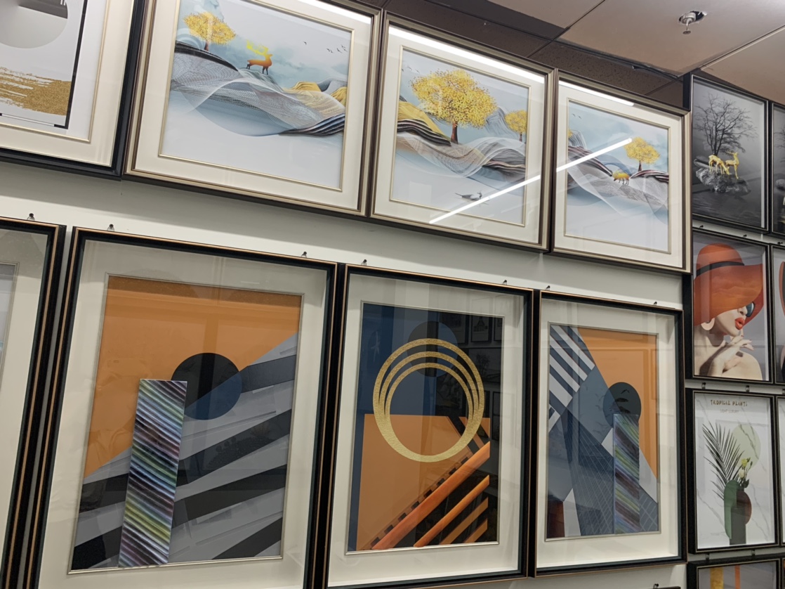 现代中式简欧美式风格客厅沙发背景装饰画 相框60*80