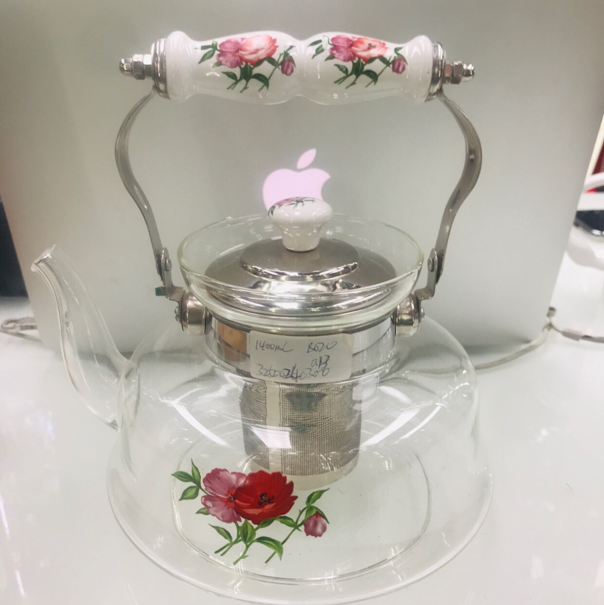 Glass teapot with ceramic handle thumbnail