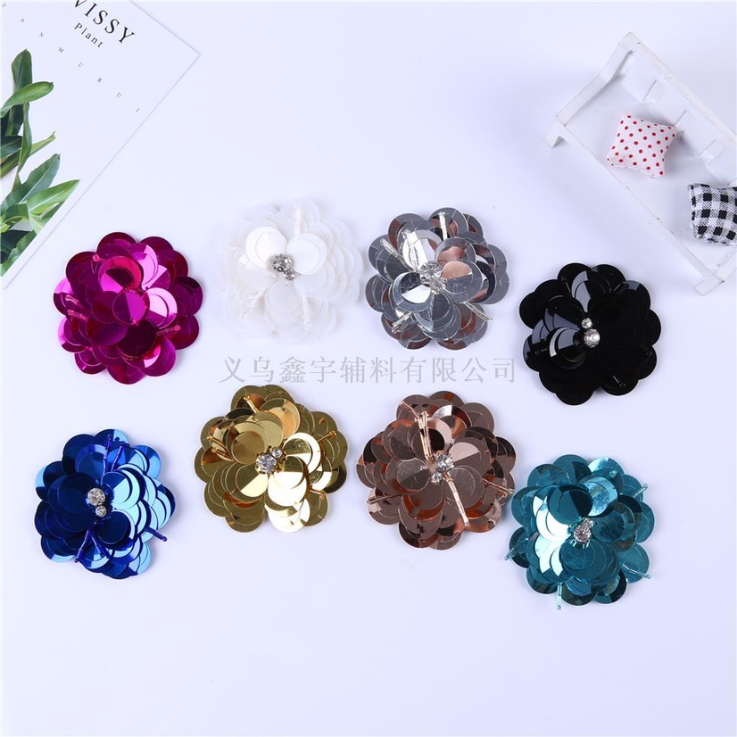 Explosive Manufacturers Wholesale Hand Nail Sequin Shoes Head Flower Large Corsage Quantity Large Price Superior Hat Bag Accessories
