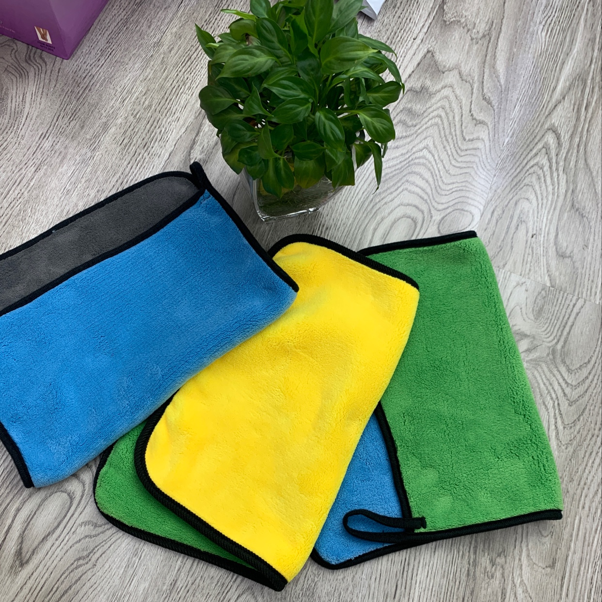 洗车双色毛巾擦车布吸水加厚不掉毛清洁专用抹布汽车用品擦车毛巾