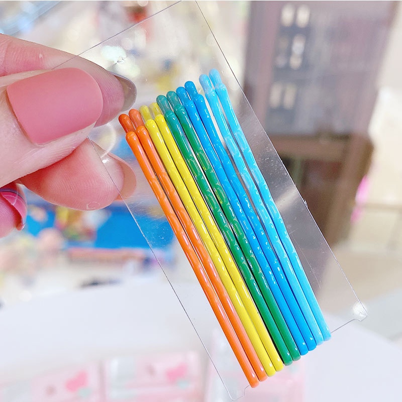 Hyuna Style Hairpin Candy Colored One-Line Clip Headdress Korean Bangs Clip Cute Girl Side Clip Net Red Hair Card details Picture