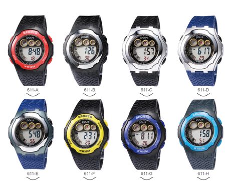 611 Jump Type Waterproof Electronic Watch For Students