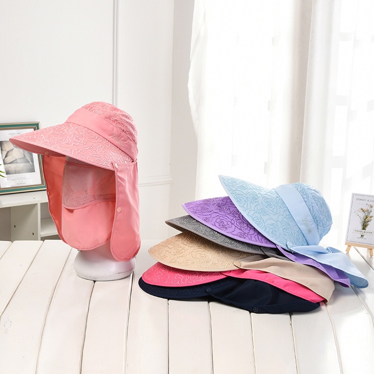 Women's summer personalized outdoor hat Farm busy big rim bike sunblock sun hat UV protection visor