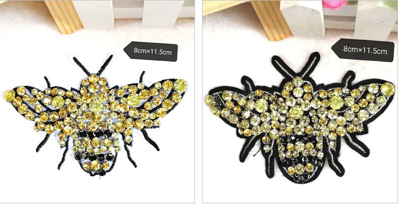 Hand-Nailed Beaded Clothing Accessories Embroidered Bee Cloth Paste Manufacturers Spot Support To Sample Customization details Picture