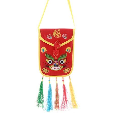 纯手工民间工艺，纯手工刺绣虎头装红包背包，喜庆，美观大方细节图