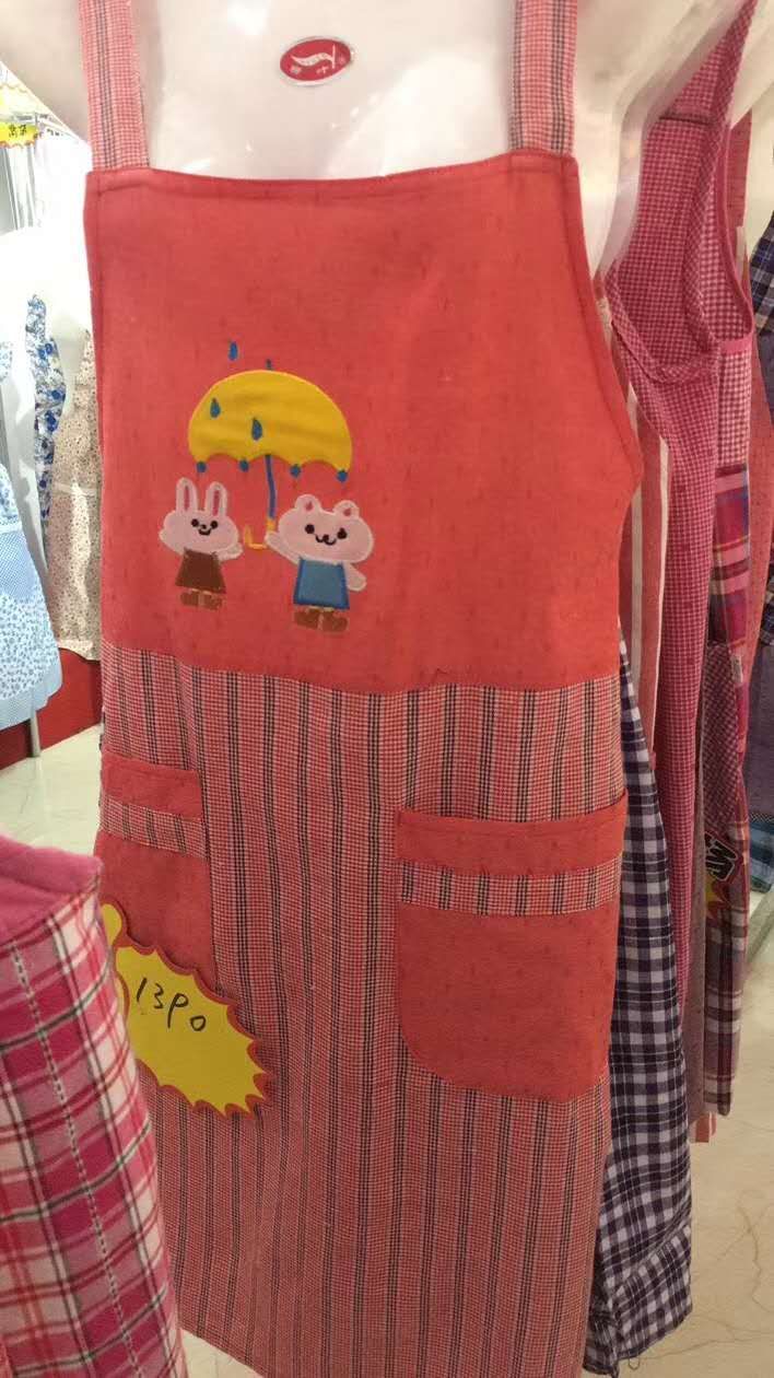 Cotton checkered apron Specification image