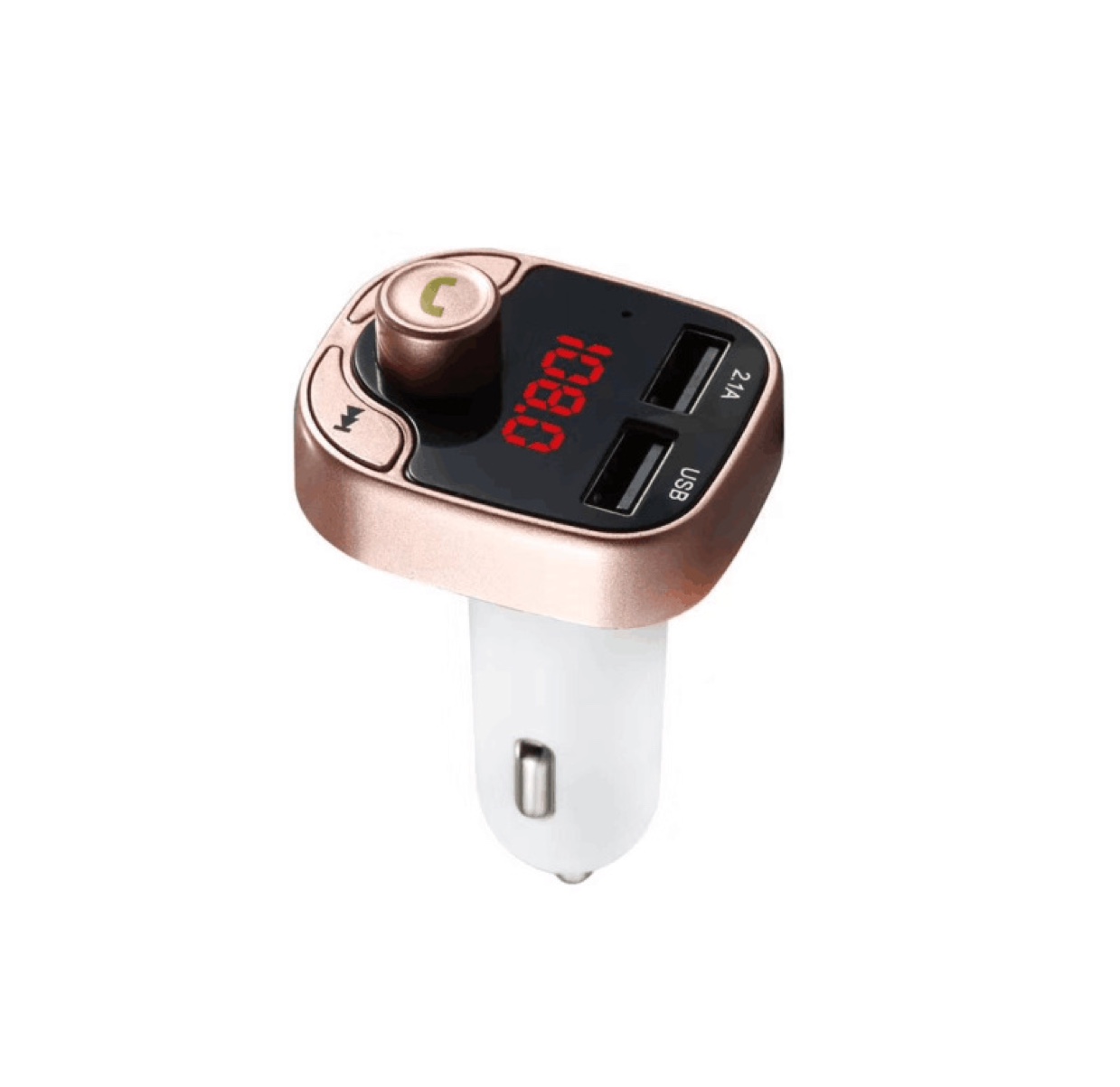 X8车载蓝牙fm发射器 车载蓝牙免提mp3 TF卡U盘充电2.1A车充细节图