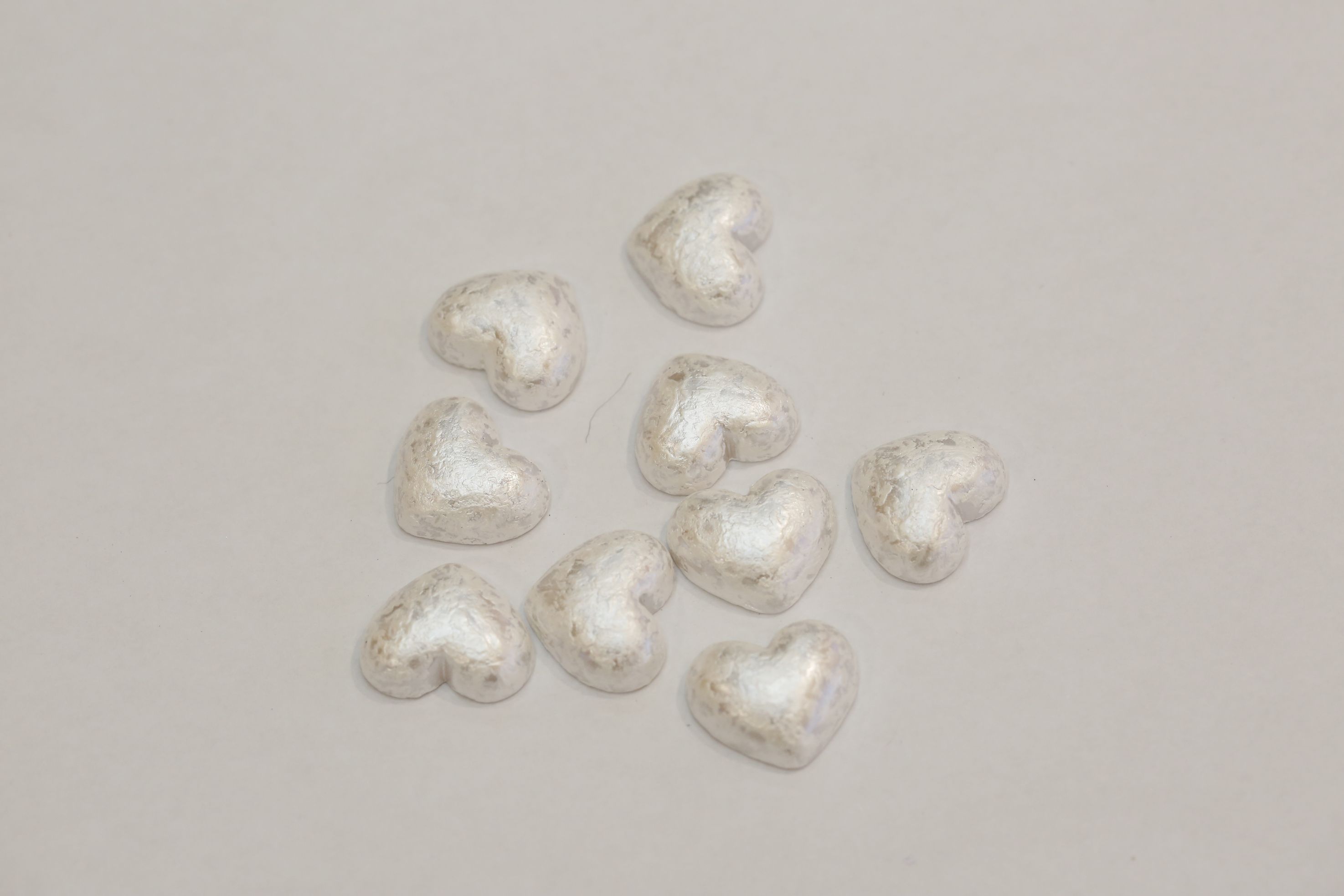 Snowflake bead half heart 20MM