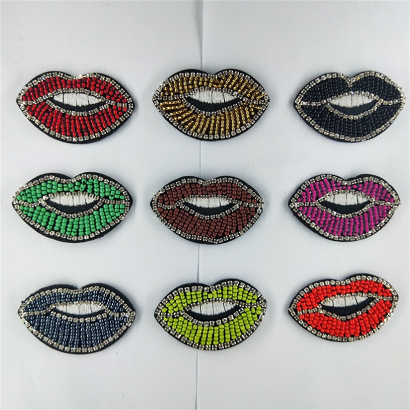 Manufacturers Spot Boutique Hand Nail Bead Mouth Cloth Patch Embroidery Mouth Patch Shoes Flower Collar Jewelry Wholesale