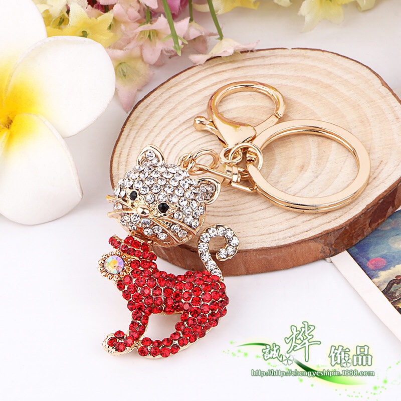 Korean version of the cat keychain inlaid