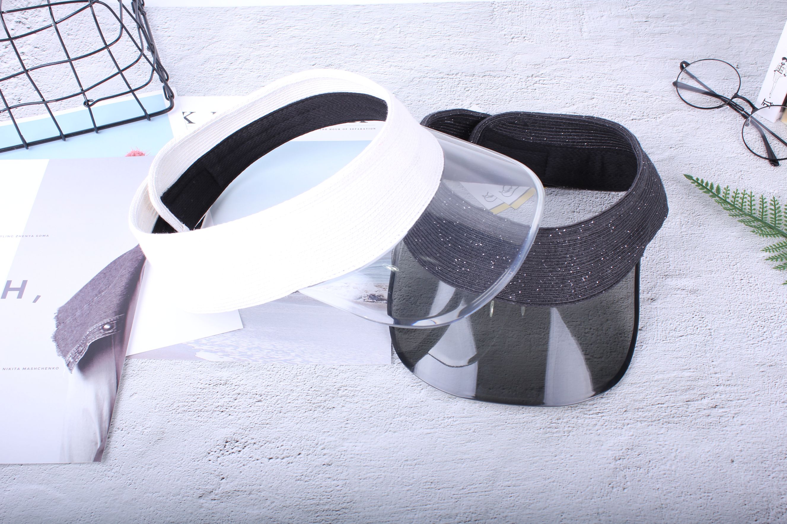 Black and white empty top hat
