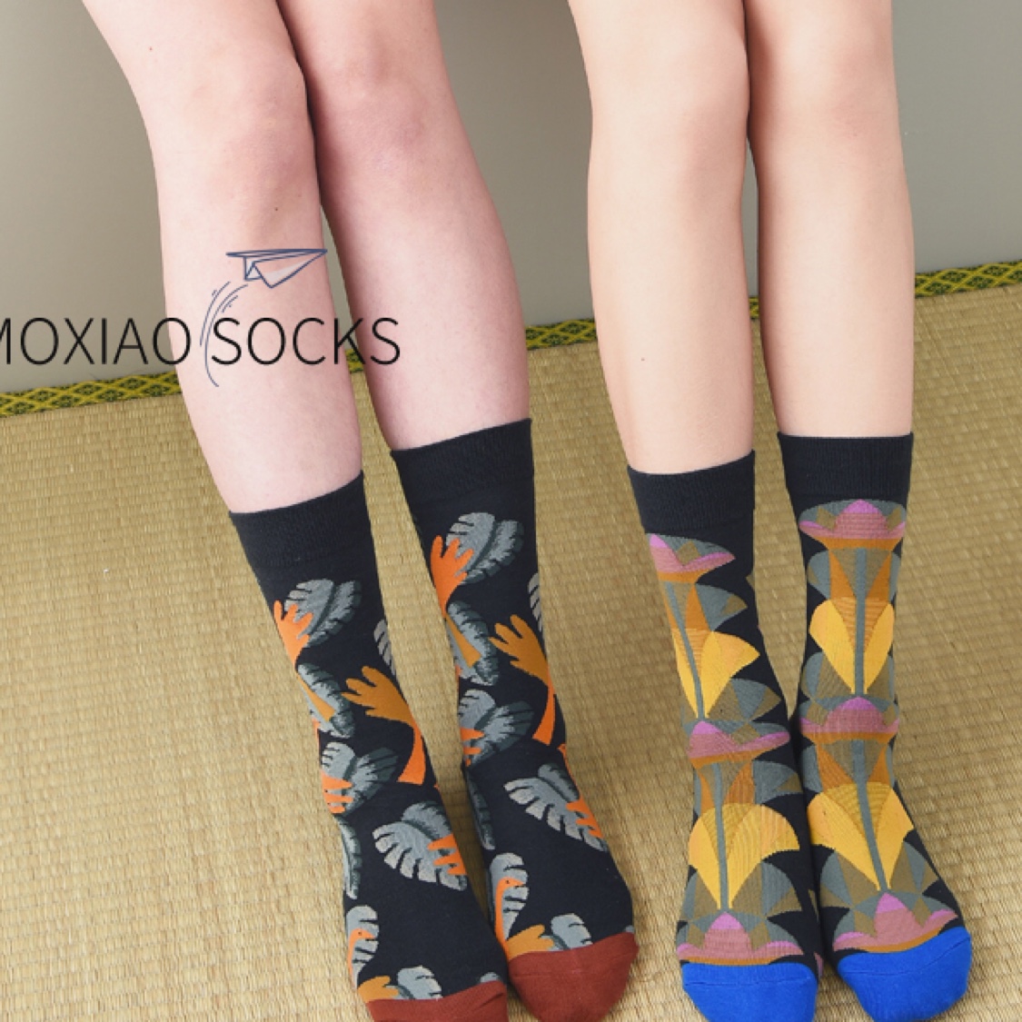 MOXIAO's new French art series Morandi color artistic women's mid-calf socks undefined