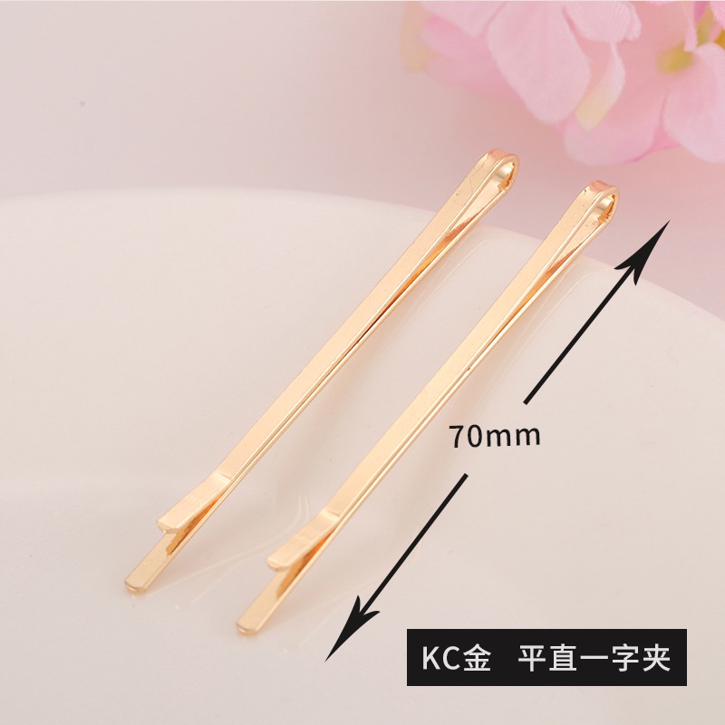 金色波浪一字夹弯弓形一字夹5.5CM 麻花发夹DIY饰品发夹配件批发详情图7