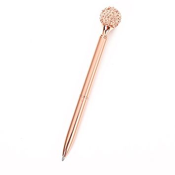 Rose Gold big diamond pen advertising promotion Gift Crystal metal ballpoint pen big diamond metal ballpoint pen