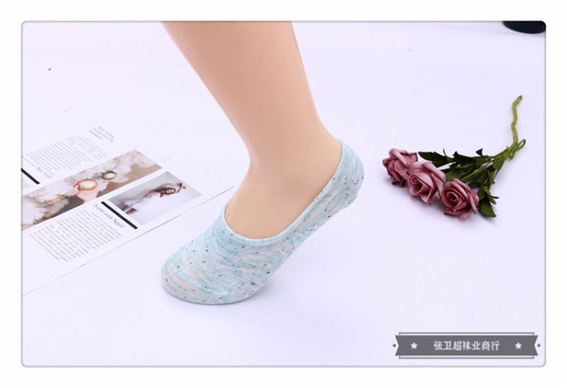 厂家现货直销 女款时尚多彩清新配色防滑船袜 夏季薄款隐形浅口袜详情图1