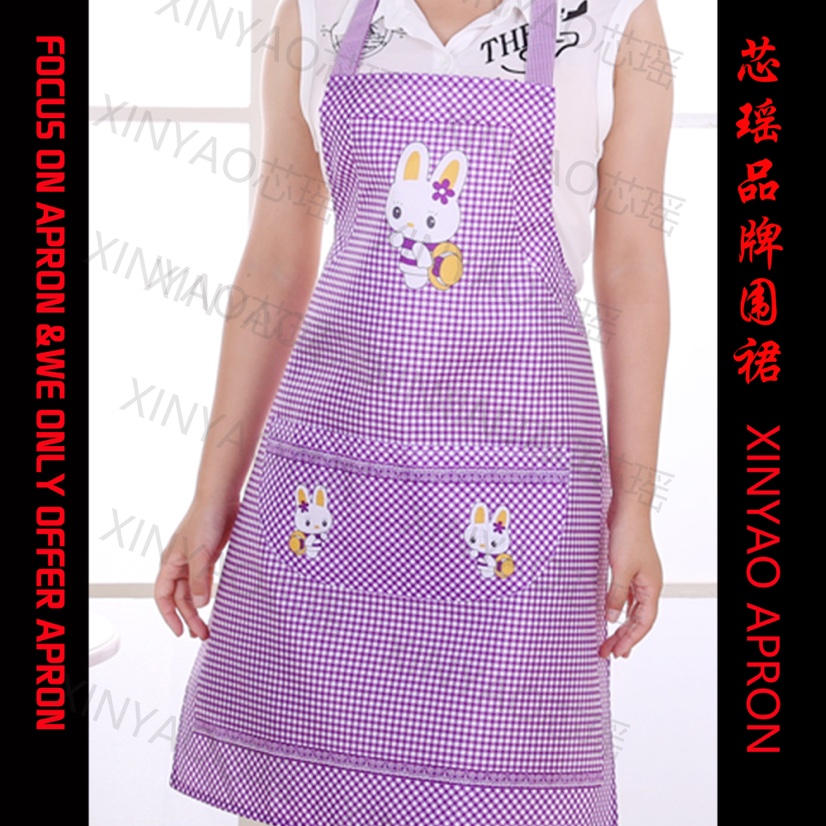 Apron halter Apron Retail Sleeveless cover-up Cartoon apron 010 Non-postal Advertising 10- White Rabbit Purple thumbnail