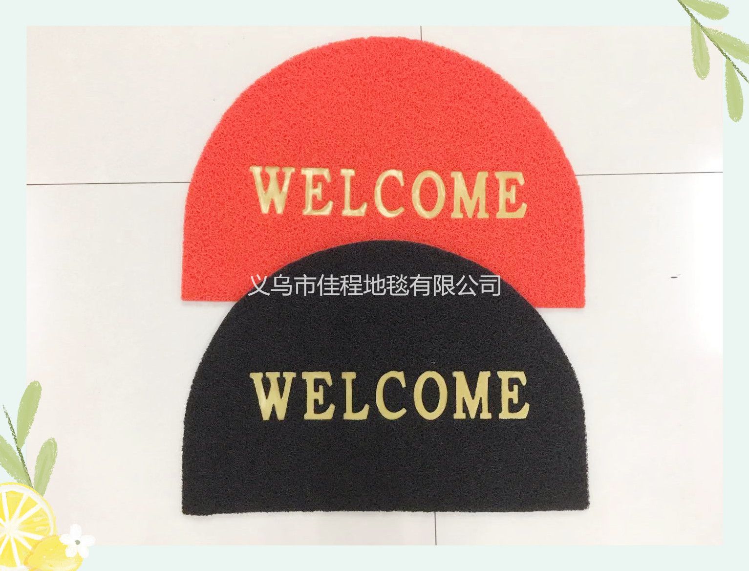 Semi-circular English floor mat, butterfly Welcome mat, brushed mat, PVC floor mat, foot mat, anti-slip door mat details Picture