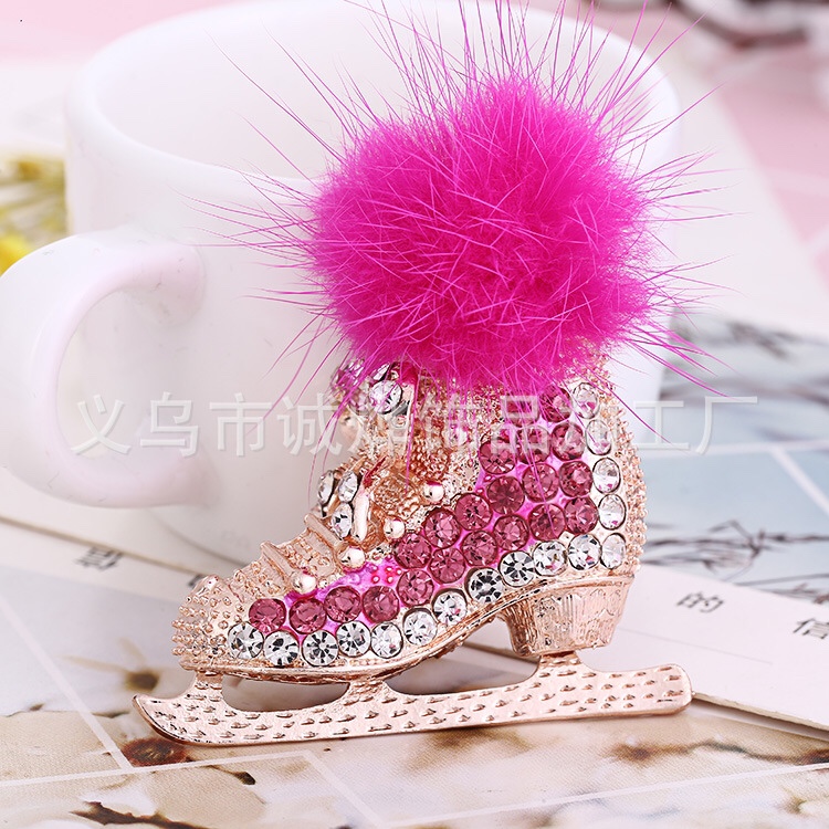Korean version zinc alloy roller skate keychain details Picture