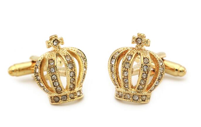 Crown diamond cufflinks
