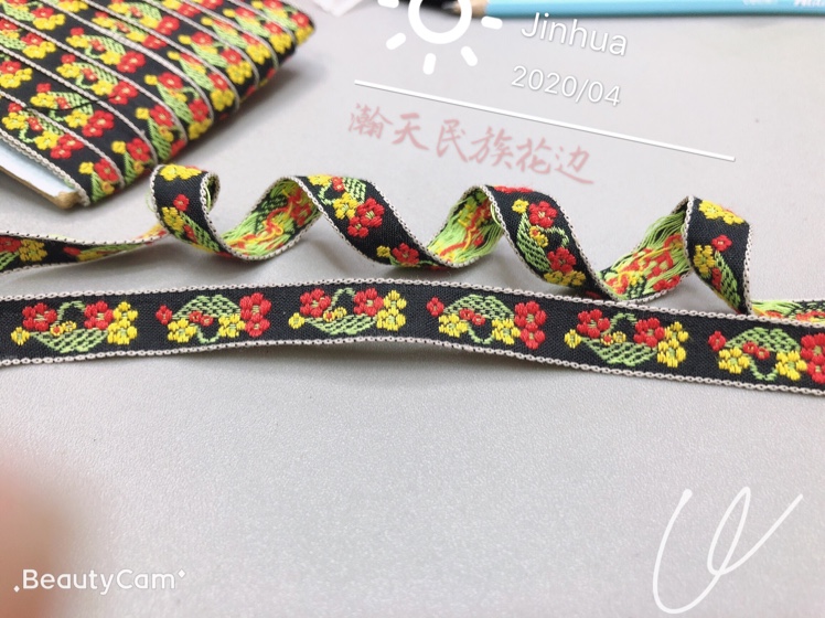 1.2公分花篮刺绣提花织带手工DIY工艺品辅料服装辅料现货
