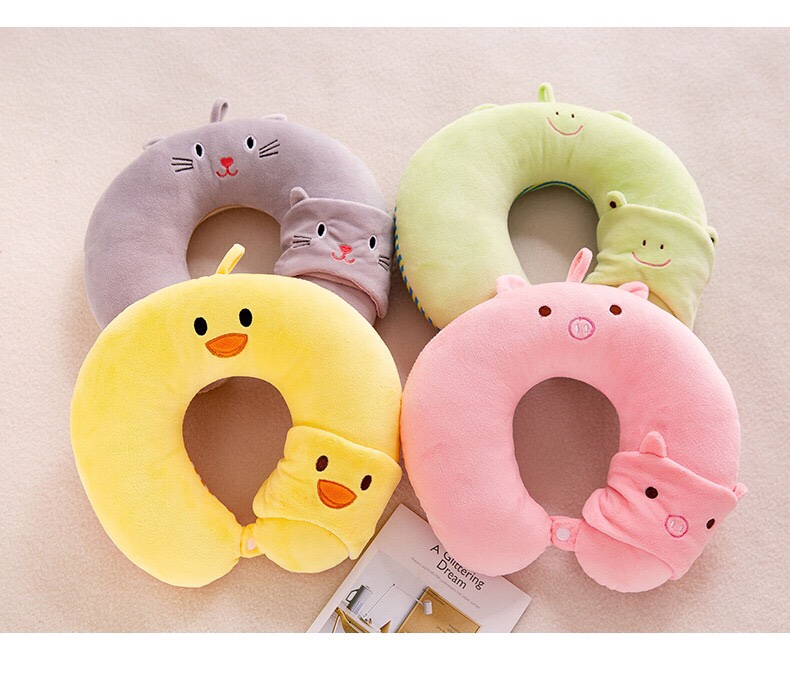 Yiwu Selection cartoon animal U - shaped stuffed animal doll nap neck eye cover thumbnail