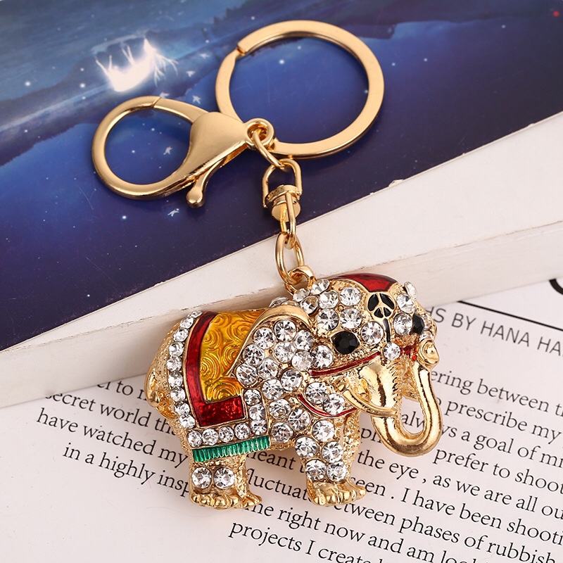 New Thai zinc alloy elephant keychain details Picture