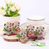 Korean version zinc alloy diamond-encruted panda keychain details Picture