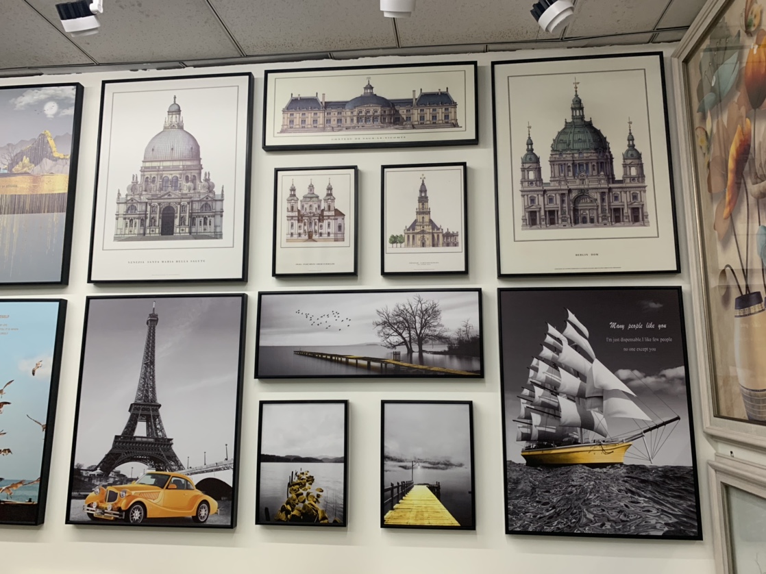 自由组合 现代拼接五件套 油画质感高清布画